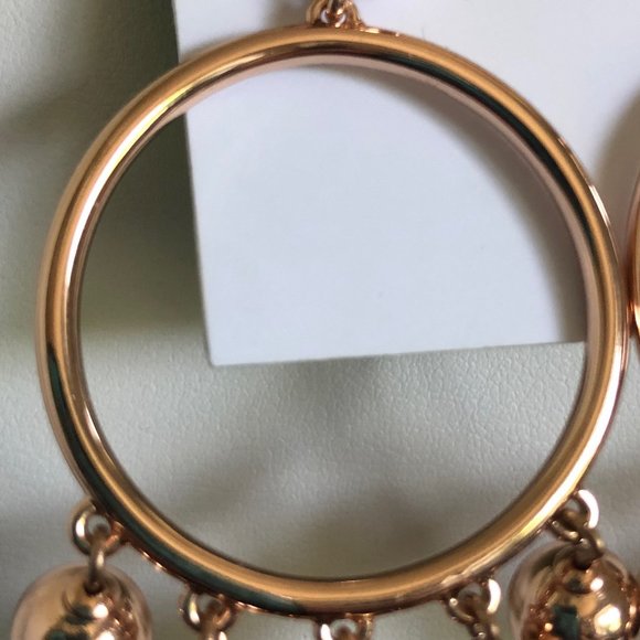 KATE SPADE Rose Gold Plated Ball Bauble Drop Hoop Earrings - Picture 4 of 4